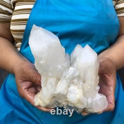 2Pièces 2700G Cristal de Quartz Transparent Blanc Groupe Échantillon Brut de Guérison 1467
