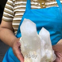 2Pièces 2700G Cristal de Quartz Transparent Blanc Groupe Échantillon Brut de Guérison 1467