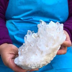 2Pièces 2730G Grosse Pierre de Quartz Blanc Transparent Spécimen Brut Guérison 432
