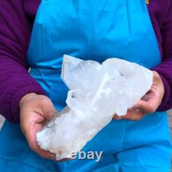 2Pièces 2730g Grosse Agrégation de Quartz Blanc Transparent Brut Spécimen de Guérison 432