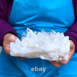 2Pièces 2730g Grosse Agrégation de Quartz Blanc Transparent Brut Spécimen de Guérison 432