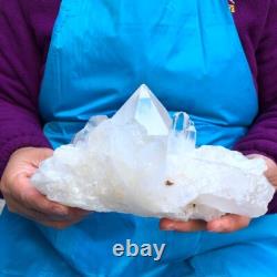 2Pièces 2730g Grosse Agrégation de Quartz Blanc Transparent Brut Spécimen de Guérison 432