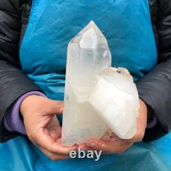 2Pièces 2960G Cristal de Quartz Blanc Transparent Cluster Spécimen Brut Guérison 2883