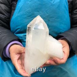 2Pièces 2960G Cristal de Quartz Blanc Transparent Cluster Spécimen Brut Guérison 2883