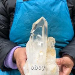 2Pièces 2960G Cristal de Quartz Blanc Transparent Cluster Spécimen Brut Guérison 2883