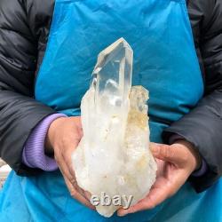 2Pièces 2960G Cristal de Quartz Blanc Transparent Cluster Spécimen Brut Guérison 2883
