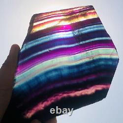 2.02lb Natural Rainbow Fluorite Crystal Quartz Piece Healing Specimen Stone