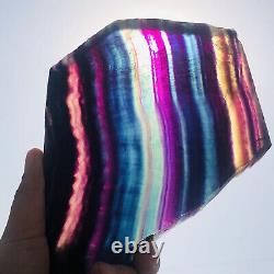 2.02lb Natural Rainbow Fluorite Crystal Quartz Piece Healing Specimen Stone
