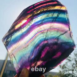2.03lb Natural Rainbow Fluorite Crystal Quartz Piece Healing Specimen Stone