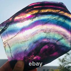 2.06lb Natural Rainbow Fluorite Crystal Quartz Piece Healing Specimen Stone