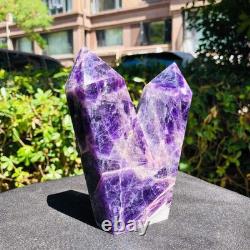 2 Pièces 1880g Cristal Violet Naturel Rêveur Multi Pointes Pilier de Guérison 1165