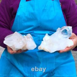2 Pièces 3.78LB Spécimen de Casteau de Quartz Transparent Naturel Blanc 426