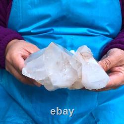 2 Pièces 3.78LB Spécimen de Casteau de Quartz Transparent Naturel Blanc 426