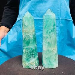 2 Pièces 4,42LB Piliers Minéraux en Fluorite Verte Naturelle 2708