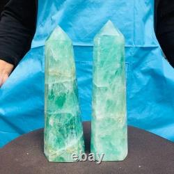2 Pièces 4,42LB Piliers Minéraux en Fluorite Verte Naturelle 2708