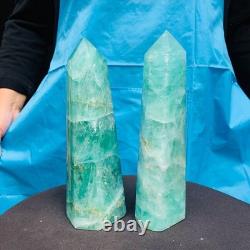 2 Pièces 4,42LB Piliers Minéraux en Fluorite Verte Naturelle 2708