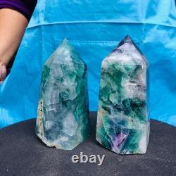 2 Pièces 4,4LB Pilliers de Fluorite Verte Naturelle Minéraux Spécimens 2720