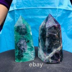 2 Pièces 4,4LB Pilliers de Fluorite Verte Naturelle Minéraux Spécimens 2720