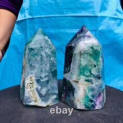2 Pièces 4,4LB Pilliers de Fluorite Verte Naturelle Minéraux Spécimens 2720