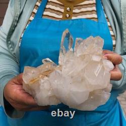 2 Pièces 5.91LB Spécimen Minéral de Quartz Clair Naturel en Grappes 1457