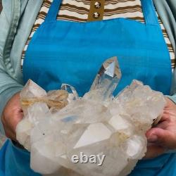 2 Pièces 5.91LB Spécimen Minéral de Quartz Clair Naturel en Grappes 1457