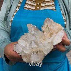2 Pièces 5.91LB Spécimen Minéral de Quartz Clair Naturel en Grappes 1457