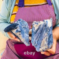 2 pièces 1960g Rare Cristal Bleu Kyanite Naturel Brut Spécimen Minéral 1917
