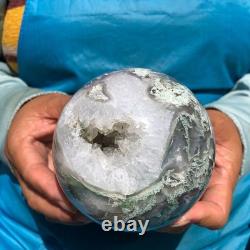 2 pièces 2330g Boule de Quartz Cristal Agate Aquatique Naturelle de Guérison 2093