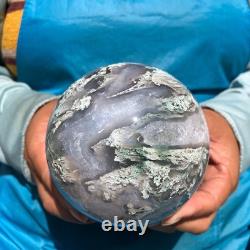 2 pièces 2330g Boule de Quartz Cristal Agate Aquatique Naturelle de Guérison 2093