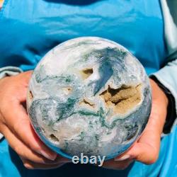 2 pièces 2550g Boule de Quartz Cristal Agate Aquatique Naturelle Guérison 2087