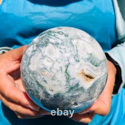 2 pièces 2550g Boule de Quartz Cristal Agate Aquatique Naturelle Guérison 2087