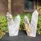 2 Pi&egrave;ces 4,95 Lb Colonne De Jaspe Oc&eacute;an Naturel Multiple Cristal De Quartz Pointu 1178