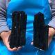 2 Pièces 5.08lb Spécimen Minéral Brut De Cristal De Tourmaline Noire Naturelle 1112