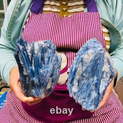 2 pièces 5,91LB Cristal Bleu Naturel Kyanite Brut Spécimen Minéral 1900