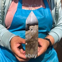 2 pièces 6,33LB Agate volcanique naturelle plusieurs piliers pointus guérissant 2227