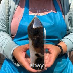 2 pièces 6,33LB Agate volcanique naturelle plusieurs piliers pointus guérissant 2227