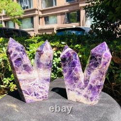 2piec4.59LB Cristal de quartz améthyste naturel rêveur colonnes multiples pointues 1162