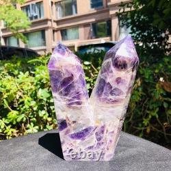 2piec4.59LB Cristal de quartz améthyste naturel rêveur colonnes multiples pointues 1162