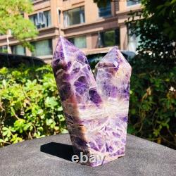 2piec4.59LB Cristal de quartz améthyste naturel rêveur colonnes multiples pointues 1162