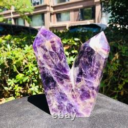 2piec4.59LB Cristal de quartz améthyste naturel rêveur colonnes multiples pointues 1162