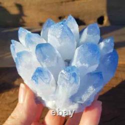 300G Grand Rare Quartz Cluster Cristal Phantom Bleu Bébé Ornements Maison