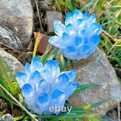 300G Grand Rare Quartz Cluster Cristal Phantom Bleu Bébé Ornements Maison