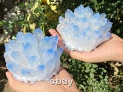 300G Grand Rare Quartz Cluster Cristal Phantom Bleu Bébé Ornements Maison
