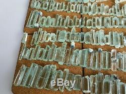 312 Grammes Top Aquamarine Terminated Lot Cristal 144 Pièces De Shagir, Pakistan