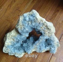 3143g Natural Beautiful Blue Celestite Crystal Geode Specimen, Pièce D'affichage