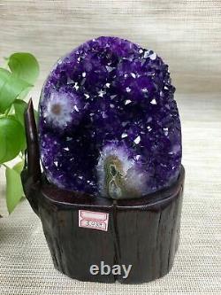 3400g Natural Amethyst Morceau De Cristal Quartz Uruguay Beautiful Purple +stand