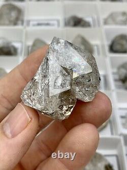35 Pièces En Gros Plat De B-c Grade Ny Herkimer Diamond Quartz Cristaux