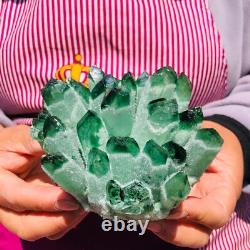3Pièces 2070g Rare Cristal de Quartz Phantom Vert Scintillant Cluster Échantillon 712