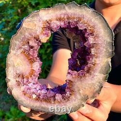 3.19lb Magnifique Grande Et Épaisse Pièce De Trou Améthyste Naturel F482