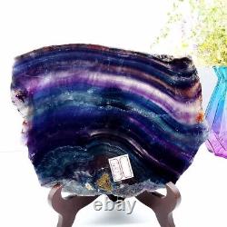 3.74lb Natural Rainbow Fluorite Crystal Slab Quartz Piece Healing Specimen Décor